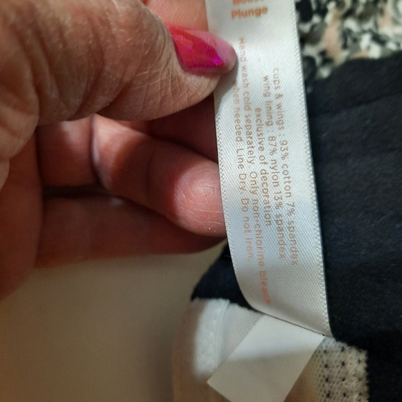 Cacique Black and White Floral Bra 44C - Picture 7 of 10